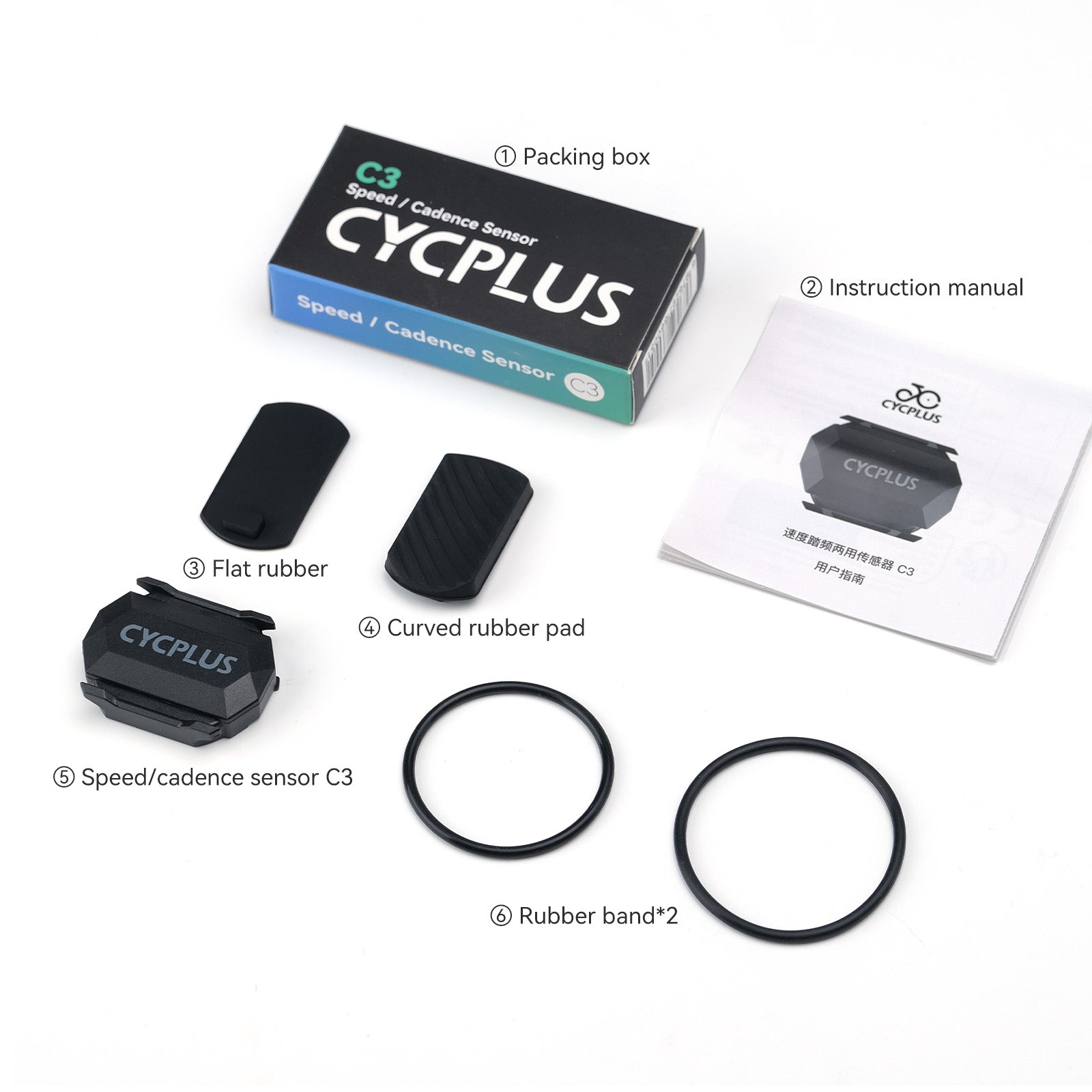 Pack of cadence/pedaling speed sensors for bicycles